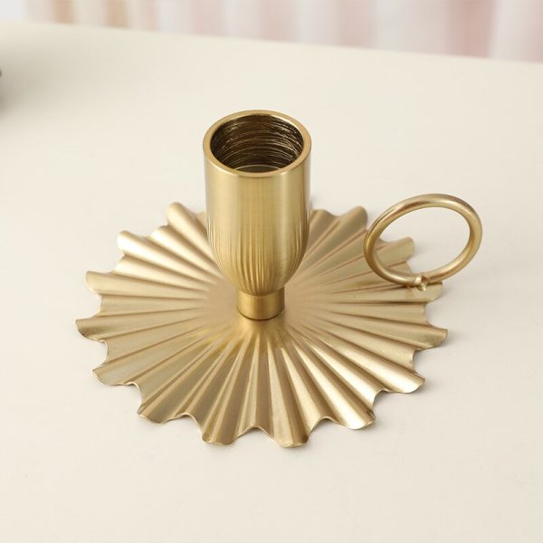 Bougeoir à main doré vintage élégant