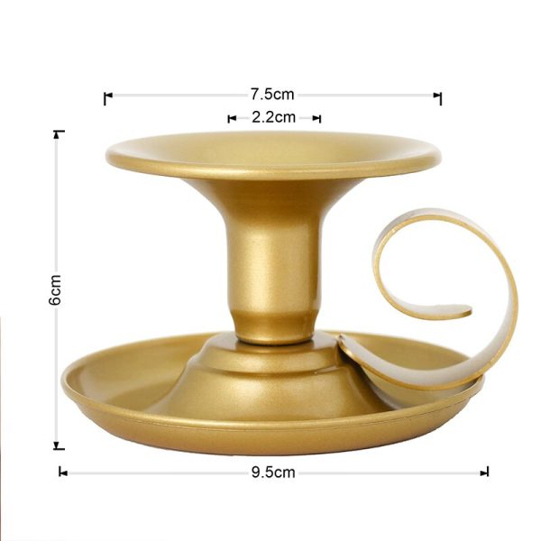 Élégant bougeoir doré à main en forme d'escargot