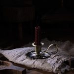 Bougeoir à main en fer - style floral raffiné