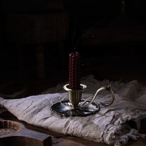 Bougeoir à main en fer - style floral raffiné