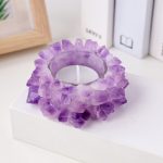 Porte bougie en améthyste pour décoration intérieure