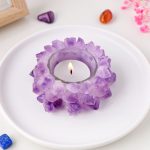 Porte bougie améthyste pour ambiance apaisante