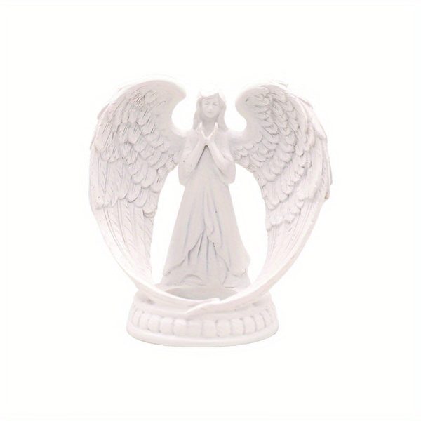 Élégant porte bougie blanc avec design angélique