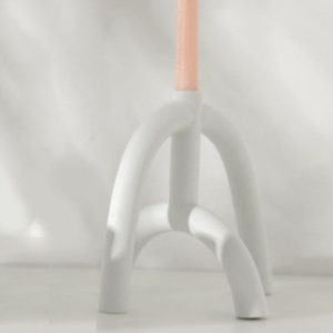 Bougeoir en céramique au design arche minimaliste