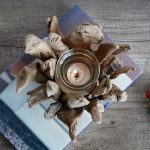 Bougeoir artisanal en bois flotté, style rustique