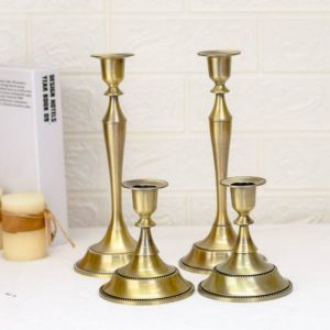 Bougeoir en fonte, accessoires de table en bronze vintage