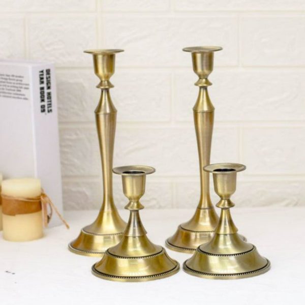 Bougeoir en fonte, accessoires de table en bronze vintage