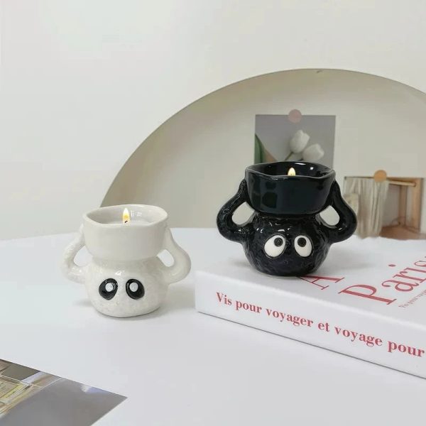 Bougeoir Cartoon en céramique, décoration moderne et amusante