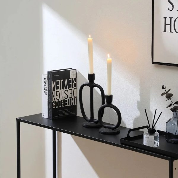 Set de deux bougeoirs en céramique élégants