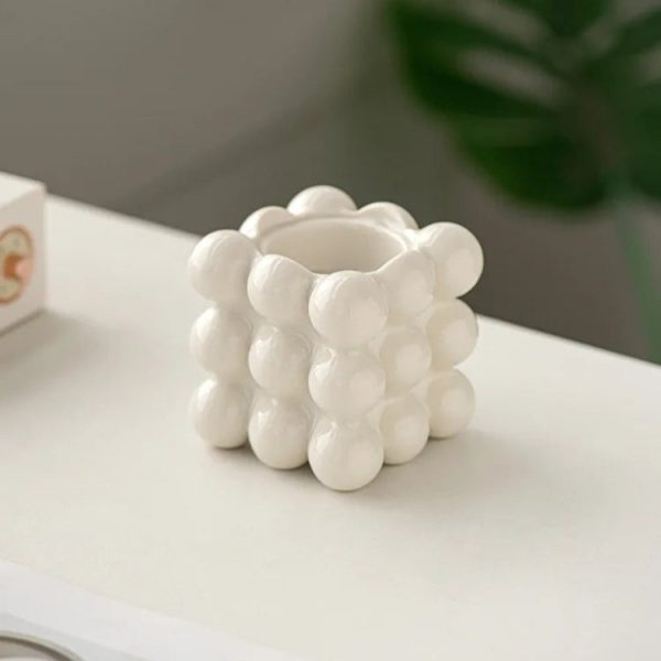 Cube décoratif pour bougies, style épuré