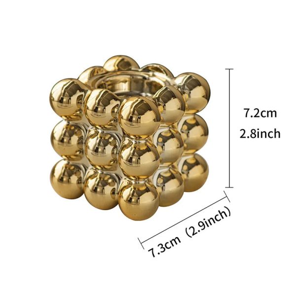 Bougeoir élégant en forme de cube, déco raffinée