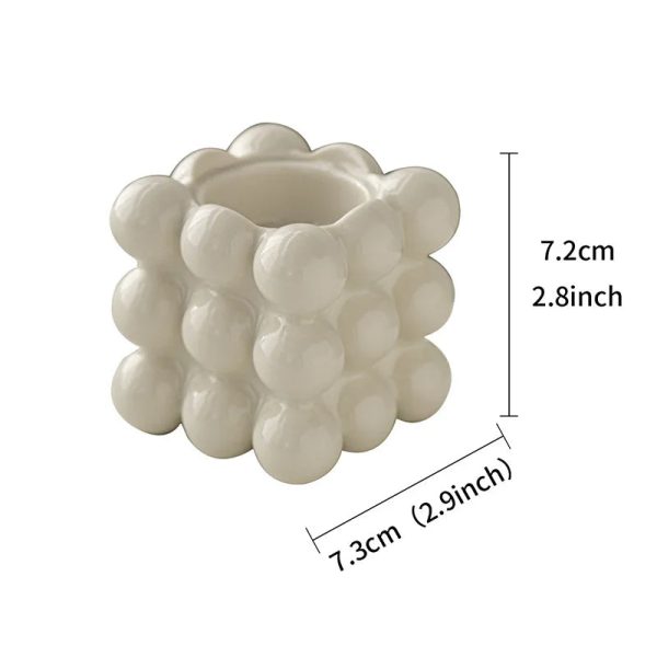 Accessoire de table, bougeoir en céramique cube