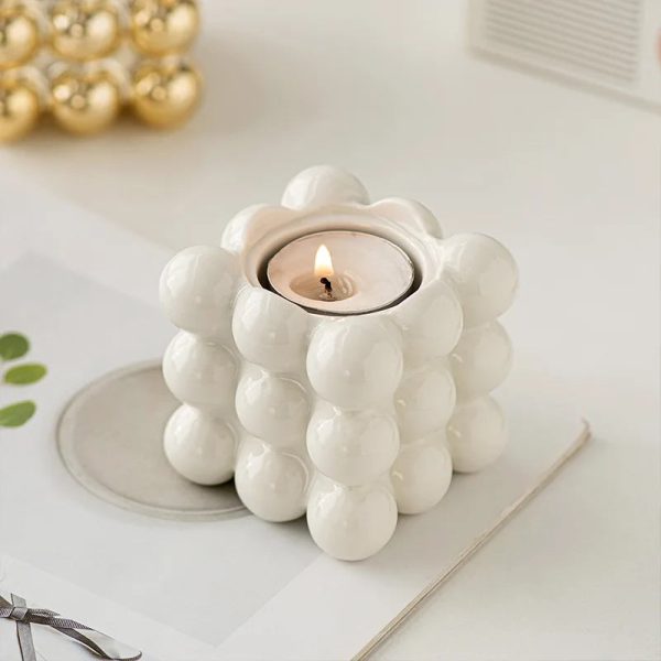 Bougeoir en forme de cube, minimaliste