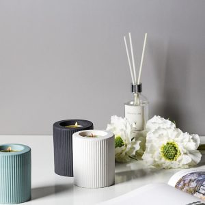 Bougeoir en céramique design cylindrique décoratif