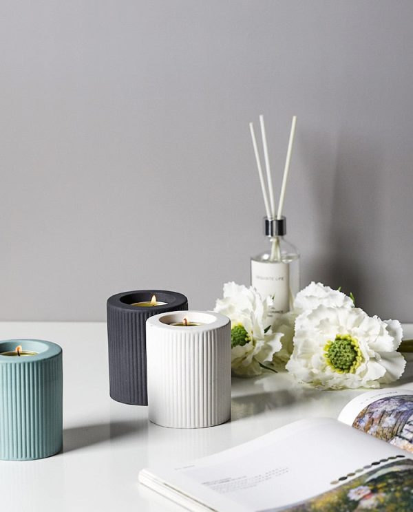 Bougeoir en céramique design cylindrique décoratif