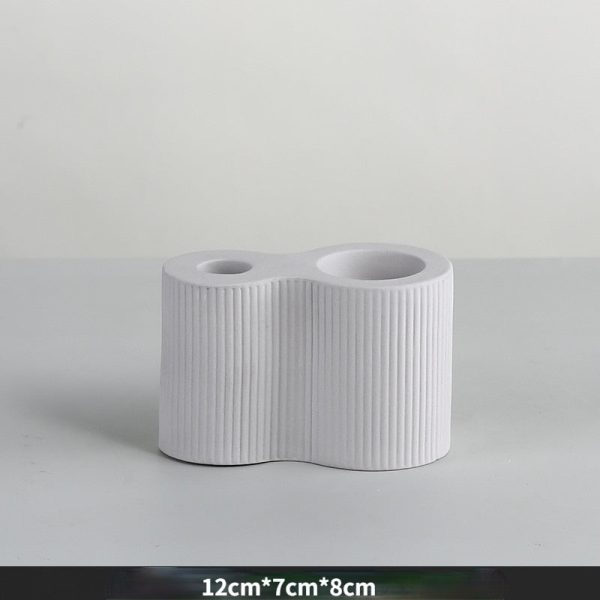 Accessoire de table : bougeoir double en céramique