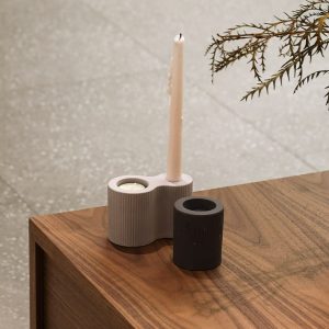 Bougeoir chic à double entrée en céramique