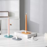 Bougeoir plat en céramique pour ambiance chaleureuse