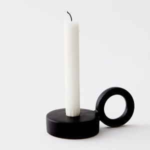 Accessoire déco : bougeoir rond en céramique stylé
