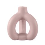 Bougeoir en céramique rose pour bougies