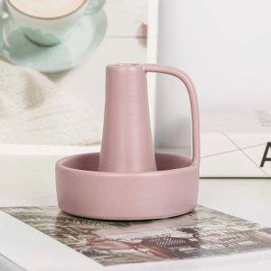 Bougeoir céramique design rose