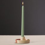 Bougeoir décoratif en céramique tricolore