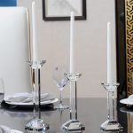 Bougeoir cristal colonne carrée élégant pour décoration intérieure