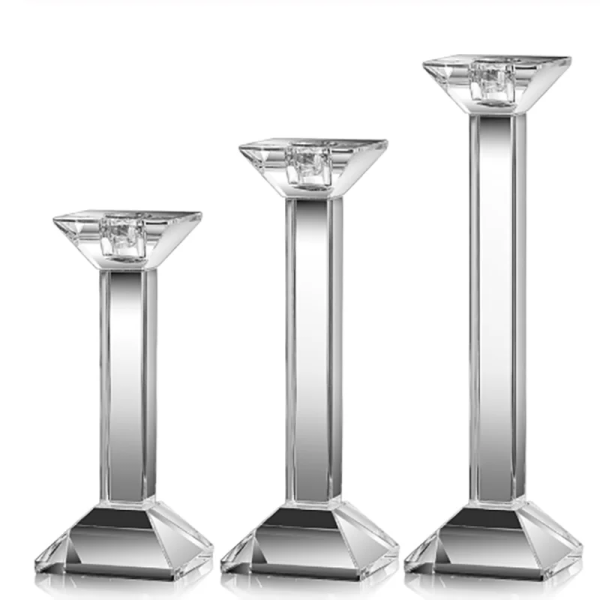 Bougeoir décoratif en cristal, parfait pour les tables de fête