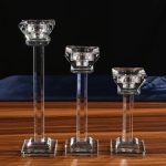 Bougeoir en cristal colonne élégant pour décoration intérieure