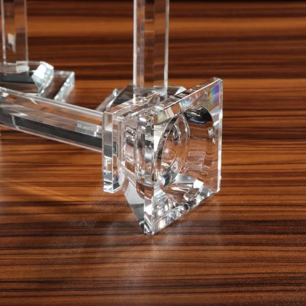 Bougeoir en cristal, design colonne pour élégance moderne