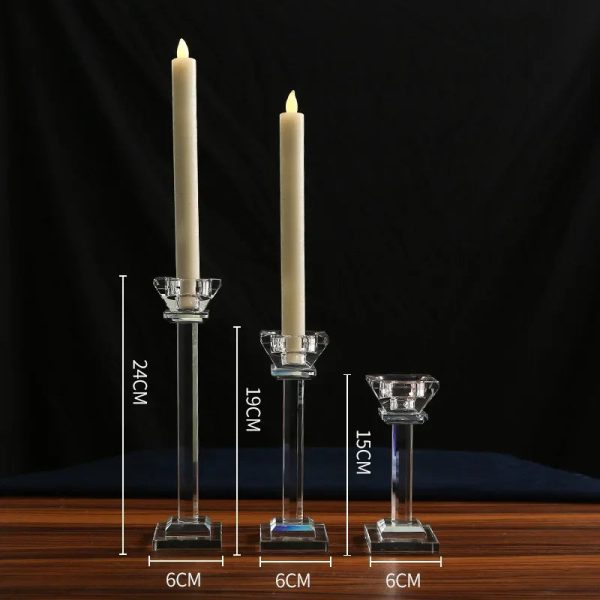 Cristal transparent, bougeoir colonne pour style chic