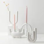 Bougeoir contemporain en céramique, design élégant