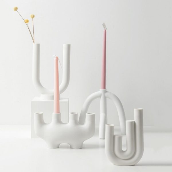 Bougeoir contemporain en céramique, design élégant