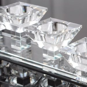 Bougeoir à 5 bougies, design en cristal