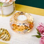 Bougeoir en cristal ambré élégant et raffiné