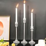 Bougeoir Cristal Ancien, set de 3 pièces élégantes