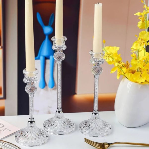 Bougeoirs cristal vintage, parfaits pour une ambiance chaleureuse