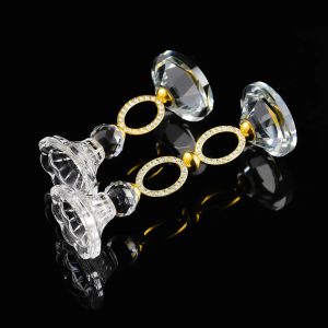 Bougeoir en cristal au design raffiné doré