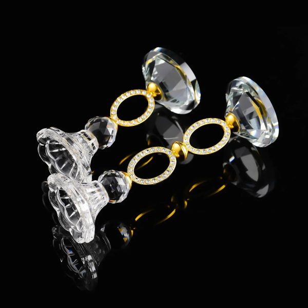 Bougeoir en cristal au design raffiné doré