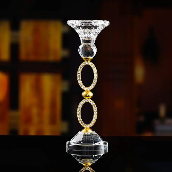 Bougeoir cristal doré pour une ambiance chic