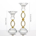 Élégant bougeoir en cristal avec anneau orné