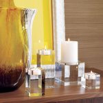 Bougeoir en cristal carré, accessoire de table chic