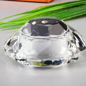 Bougeoir en cristal, forme de diamant, parfait pour les ambiances raffinées