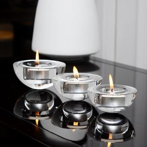 Bougeoir Cristal Dôme élégant pour décoration intérieure