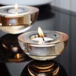 Bougeoir en cristal transparent, style contemporain