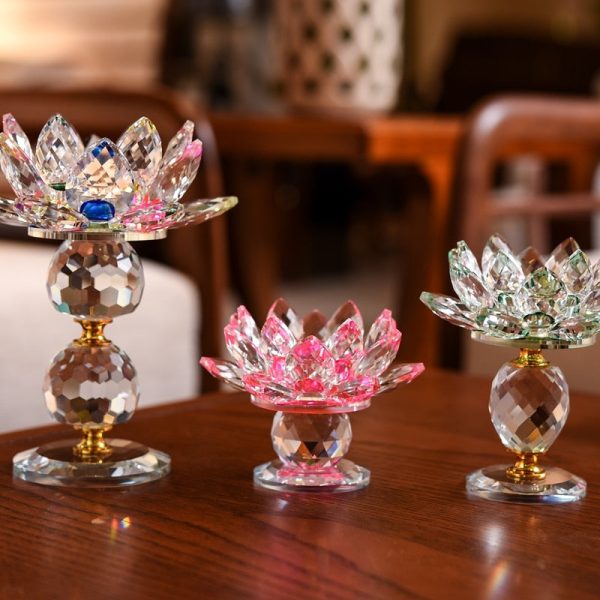 Accessoire en cristal, bougeoir lotus pour une ambiance raffinée