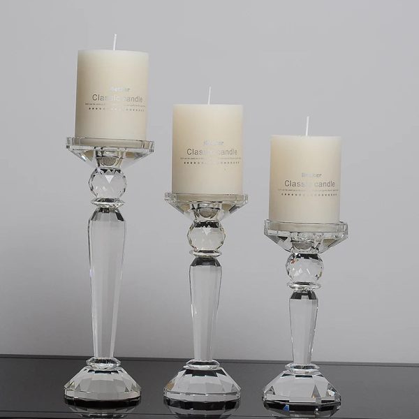 Bougeoir en cristal, forme fuselée raffinée