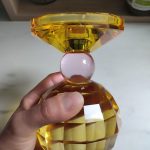 Bougeoir en cristal jaune, idéal pour soirées romantiques