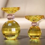 Bougeoir lumineux en cristal jaune, pour une atmosphère accueillante