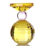 Bougeoir en cristal jaune, ajout chic à votre intérieur